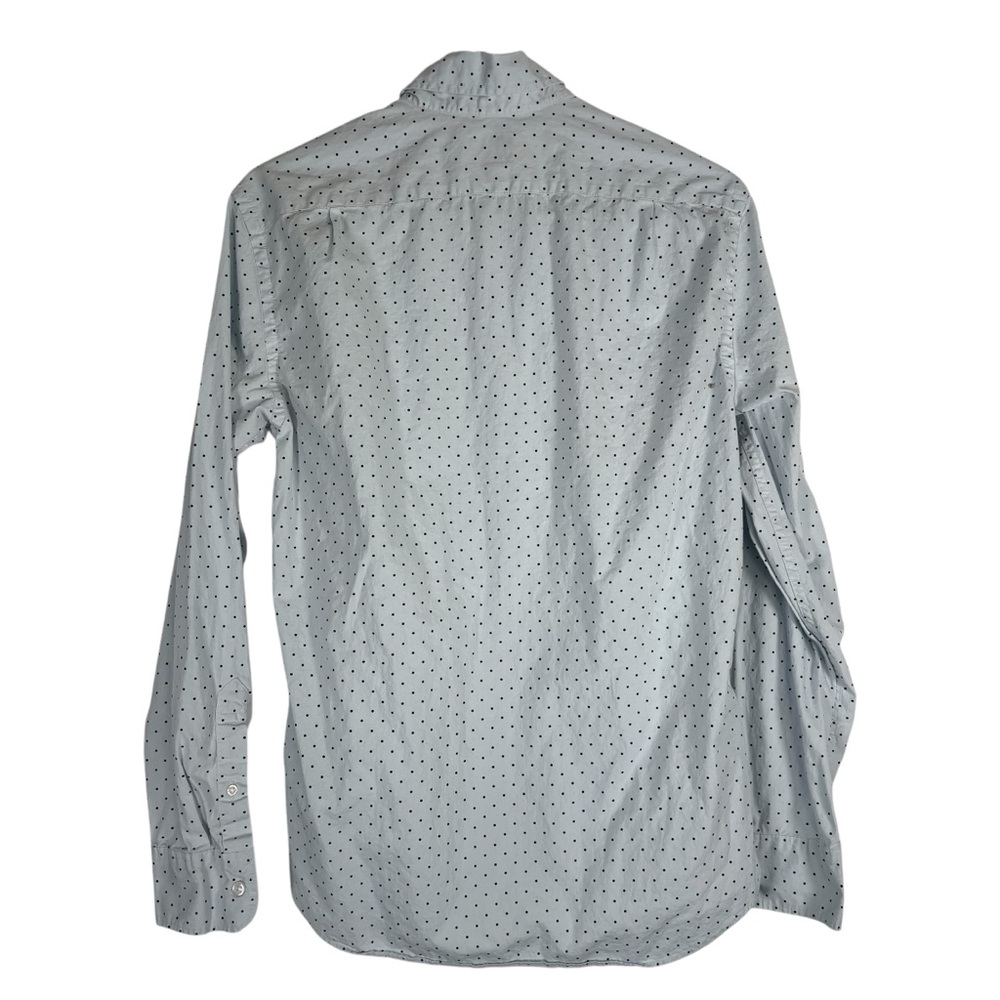 J. Crew Men's Small Slim Fit Flex Washed Polka Dot Long Sleeve Button Up Shirt - Picture 5 of 5